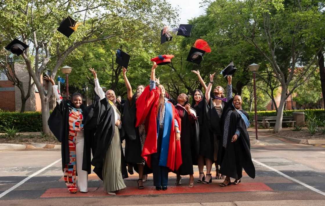 The University of Pretoria students celebrating their improved subject rankings The University of Pretoria students celebrating their improved subject rankings
