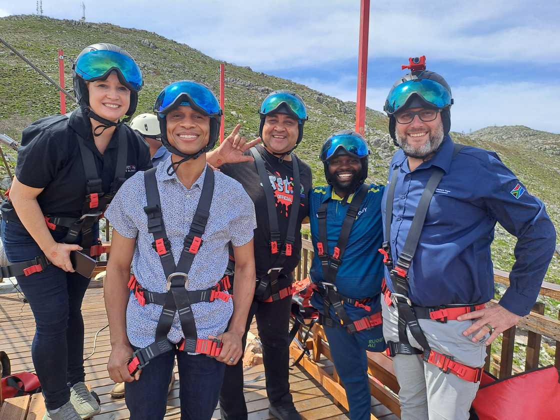 People ziplining in the Western Cape.