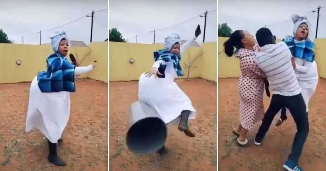 Rakgadi challenge: Clip thrown with a whole trash can in funny video Rakgadi challenge: Clip thrown with a whole trash can in funny video