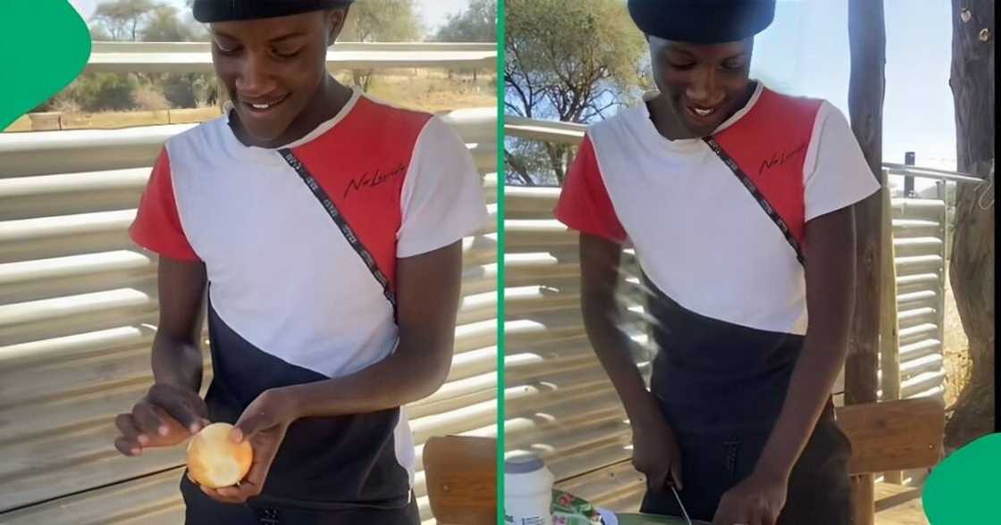 A TikTok video shows a man unveiling his cooking skills. A TikTok video shows a man unveiling his cooking skills.