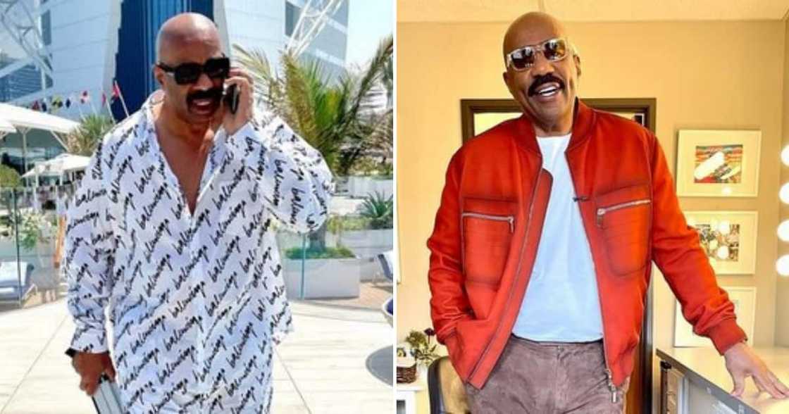 Steve Harvey, fashion killa, designer jacket, R35k