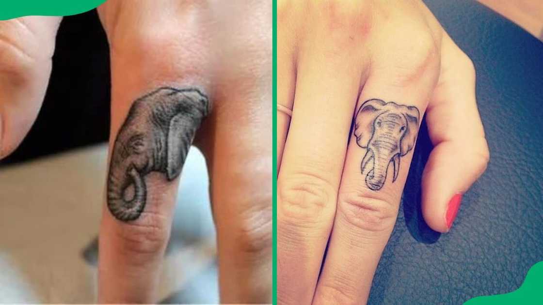 Elephant finger tattoo Elephant finger tattoo