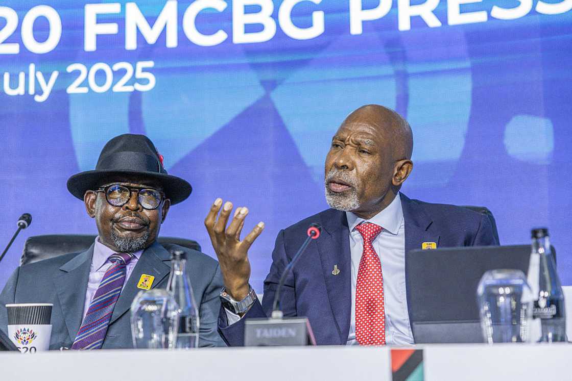 Enoch Godongwana said that neither he nor Reserve Bank governor Lesetja Kganyago would attend the G20 finance meeting in Washington Enoch Godongwana said that neither he nor Reserve Bank governor Lesetja Kganyago would attend the G20 finance meeting in Washington