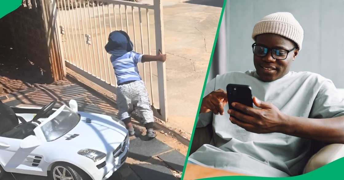 A toddler showed off his Mercedes-Benz toy, leaving the internet entertained. A toddler showed off his Mercedes-Benz toy, leaving the internet entertained.