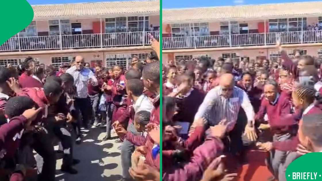 The school principal showcased his dance moves The school principal showcased his dance moves