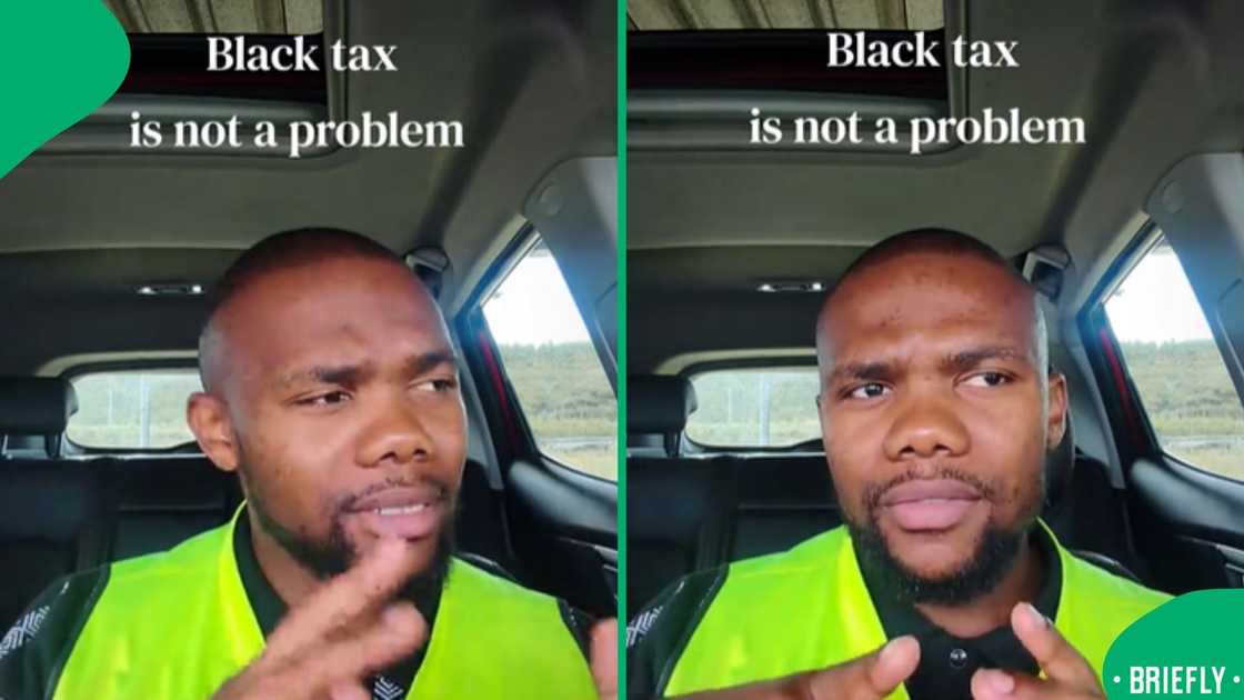 The visual on the right captured the man saying balck tax is not a problem, but the results of it The visual on the right captured the man saying balck tax is not a problem, but the results of it