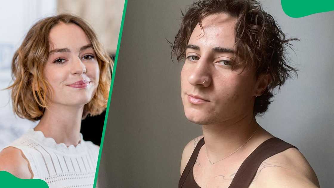 Actor Brigette Lundy-Paine at Build Studio in 2017 (L). Brigette’s partner, Luca, posing for a selfie (R)