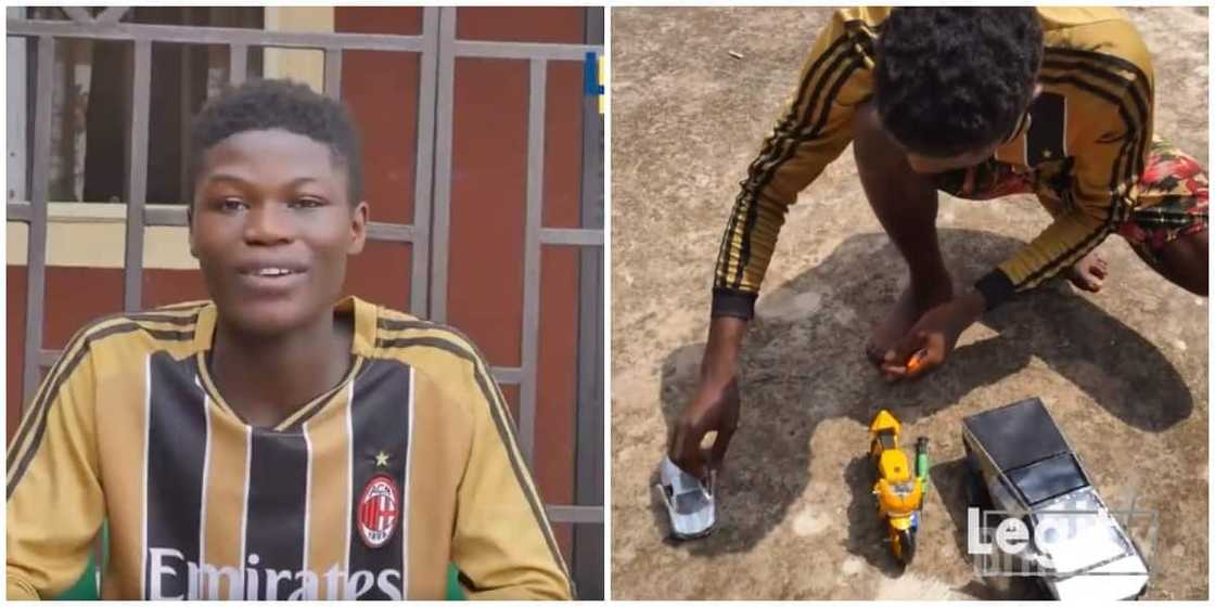 Young Nigerian boy who built small cars with aluminium zinc says he wants to work for Elon Musk