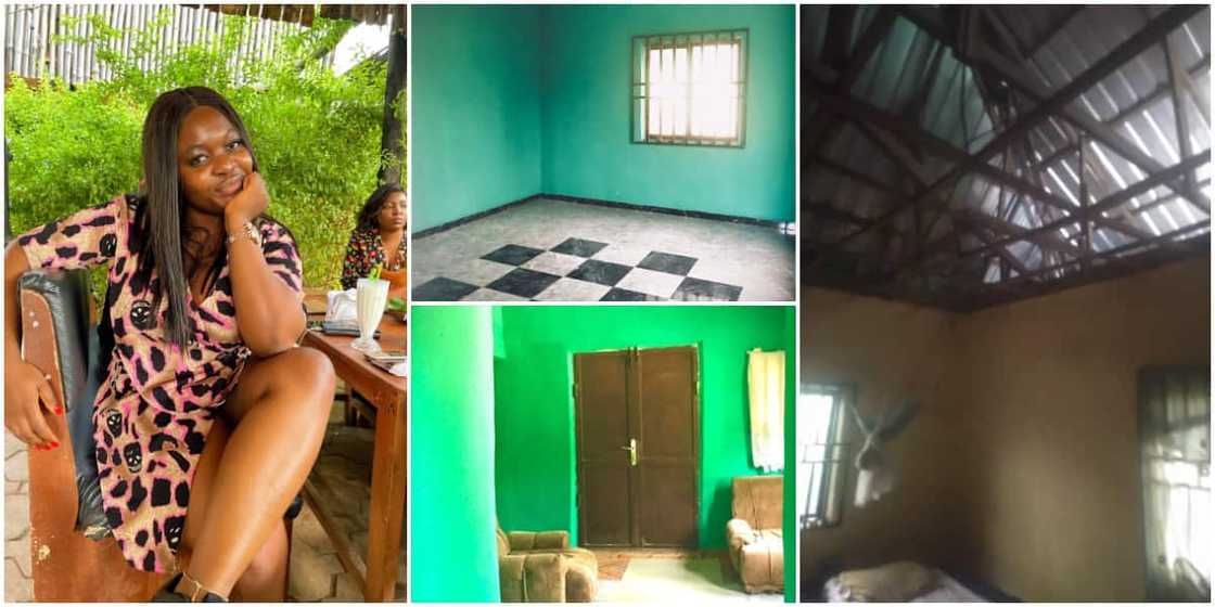 Joy as young lady finally completes her father's house, says she saved hard for it, photos cause stir on social media Joy as young lady finally completes her father's house, says she saved hard for it, photos cause stir on social media