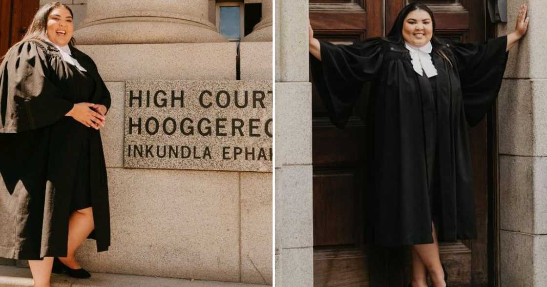 A lady from Cape Town, who is a Master of Laws candidate is excited about being admitted as a high court attorney A lady from Cape Town, who is a Master of Laws candidate is excited about being admitted as a high court attorney