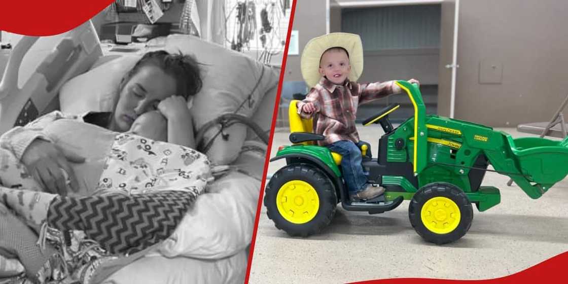 Levi Wright in hospital with his mother and before he got into the accident. Levi Wright in hospital with his mother and before he got into the accident.
