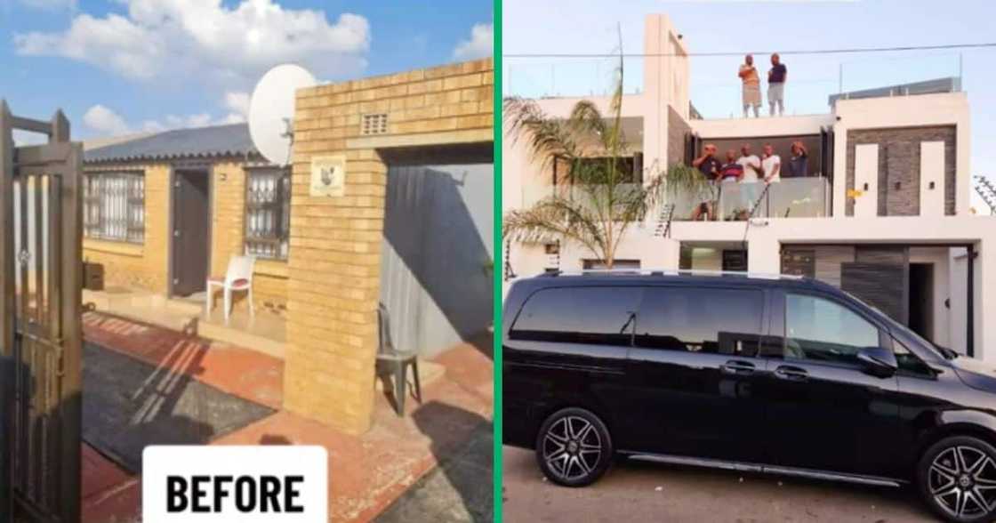 A simple house in Soweto was transformed into a stunning 5-bedroom home, earning praise A simple house in Soweto was transformed into a stunning 5-bedroom home, earning praise