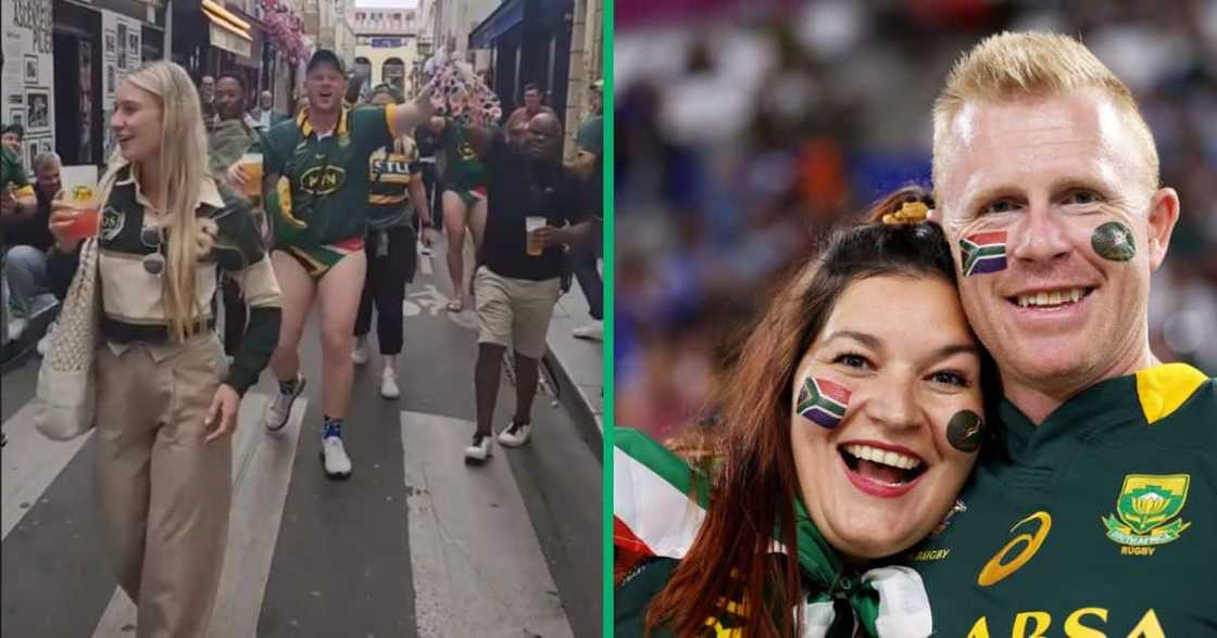 Springbok fans at Rugby World Cup in Paris Springbok fans at Rugby World Cup in Paris