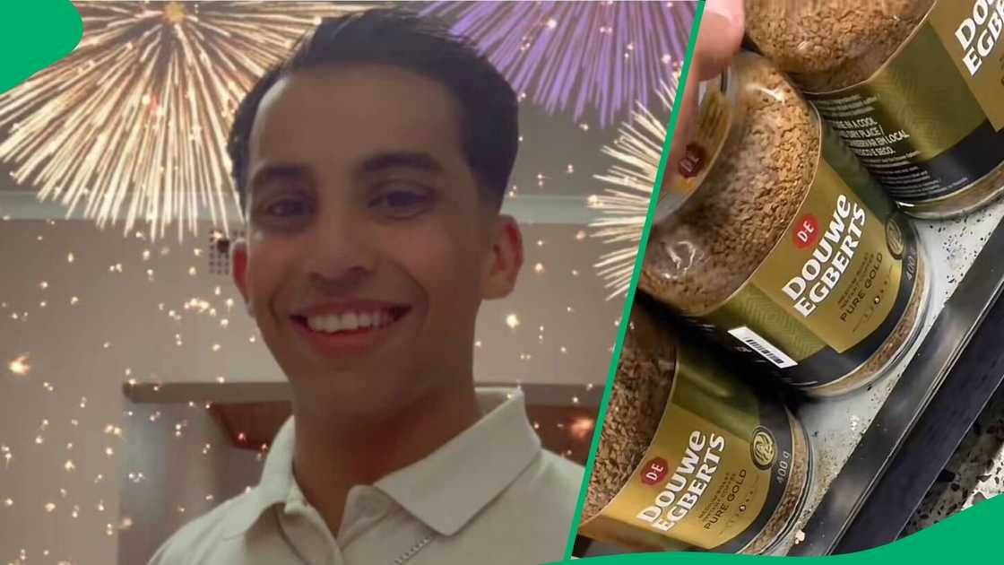 A man hilariously placed Douwe Egberts back after seeing the price tag. A man hilariously placed Douwe Egberts back after seeing the price tag.