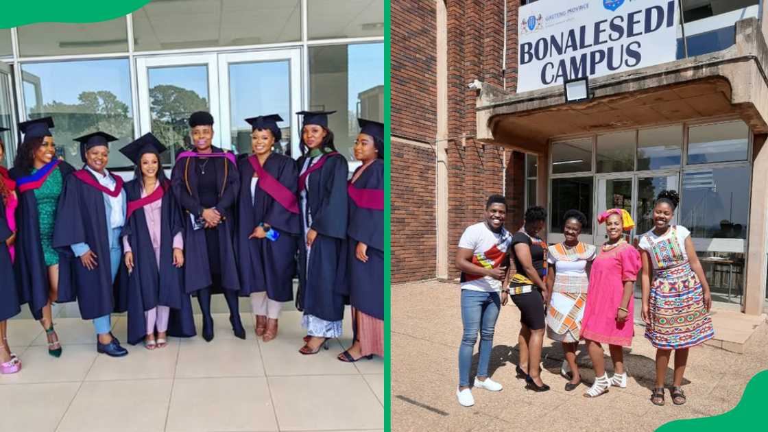 Bonalesedi Nursing College graduates and students on campus Bonalesedi Nursing College graduates and students on campus