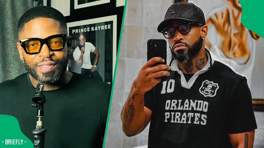 Orlando Pirates fan Prince Kaybee is sad after losing to Kaizer Chiefs. Orlando Pirates fan Prince Kaybee is sad after losing to Kaizer Chiefs.