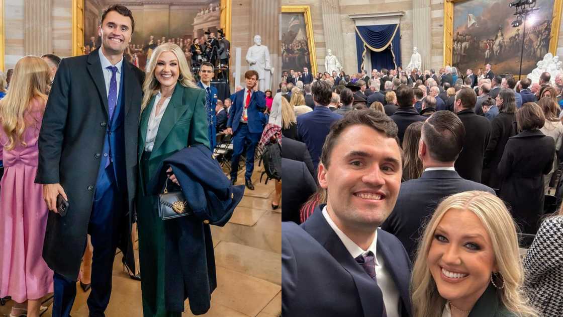 Erika Frantzve and her husband smile for pictures at a national function