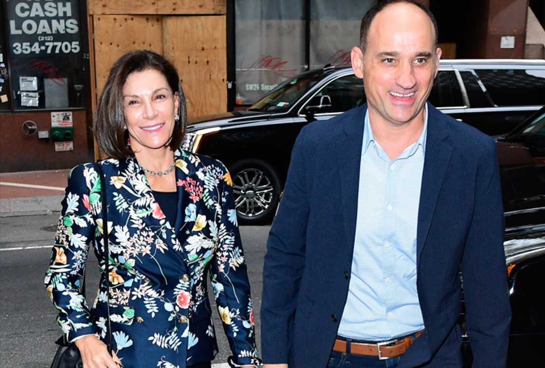 Hilary Farr and David Visentin are seen outside the Today show in New York City
