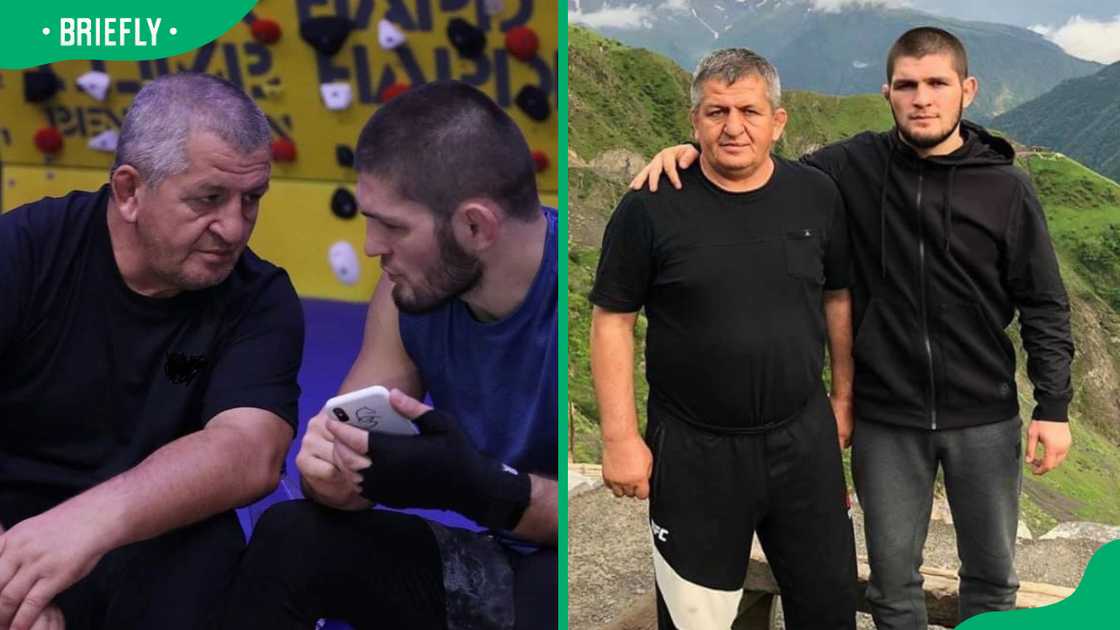 Khabib Nurmagomedov and his late father Khabib Nurmagomedov and his late father