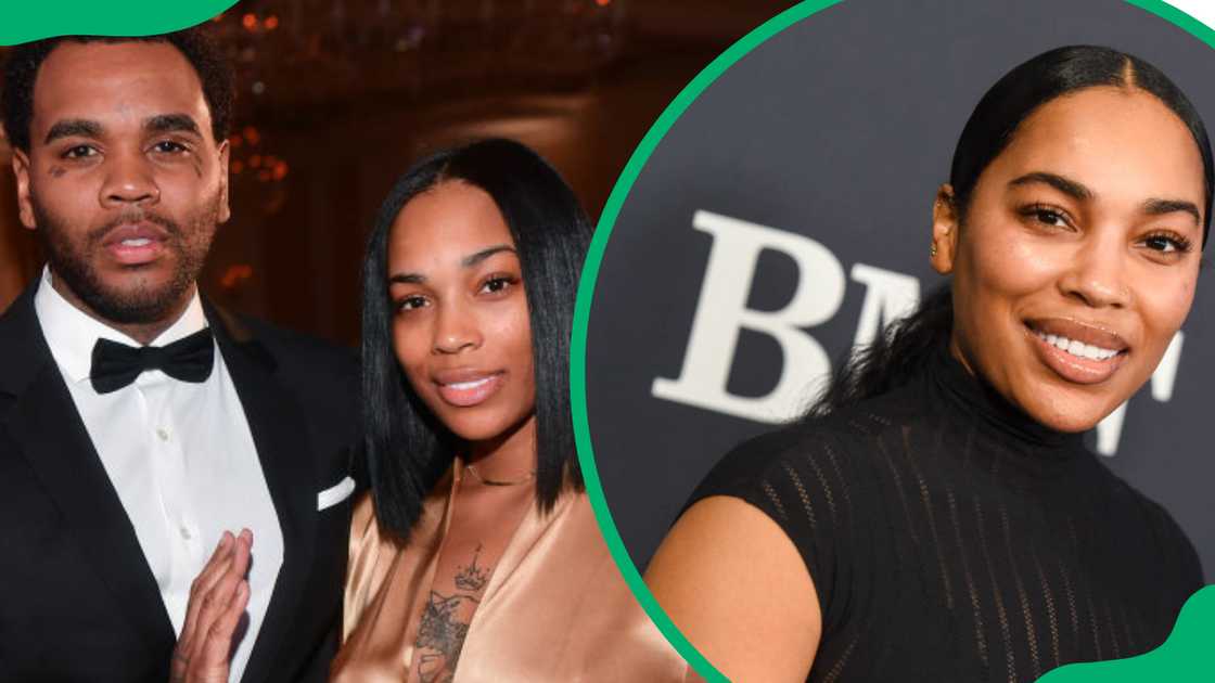 Dreka and Kevin Gates during Gucci Mane's Black Tie Gala in 2020 (L). Dreka at the Hollywood Athletic Club in 2024 (R)