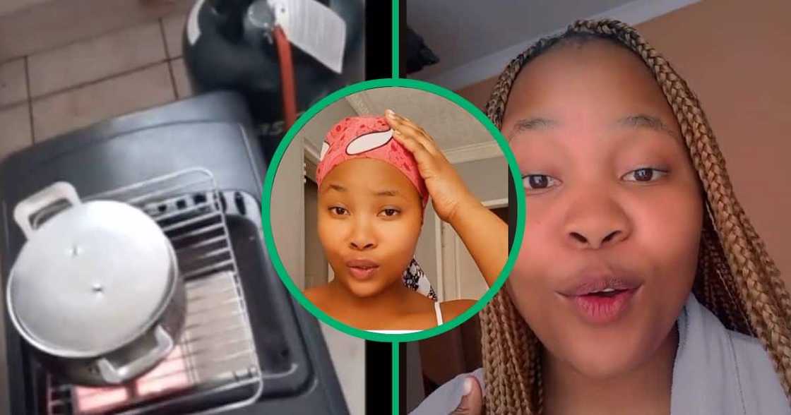 TikTok video of woman using heater as stove TikTok video of woman using heater as stove