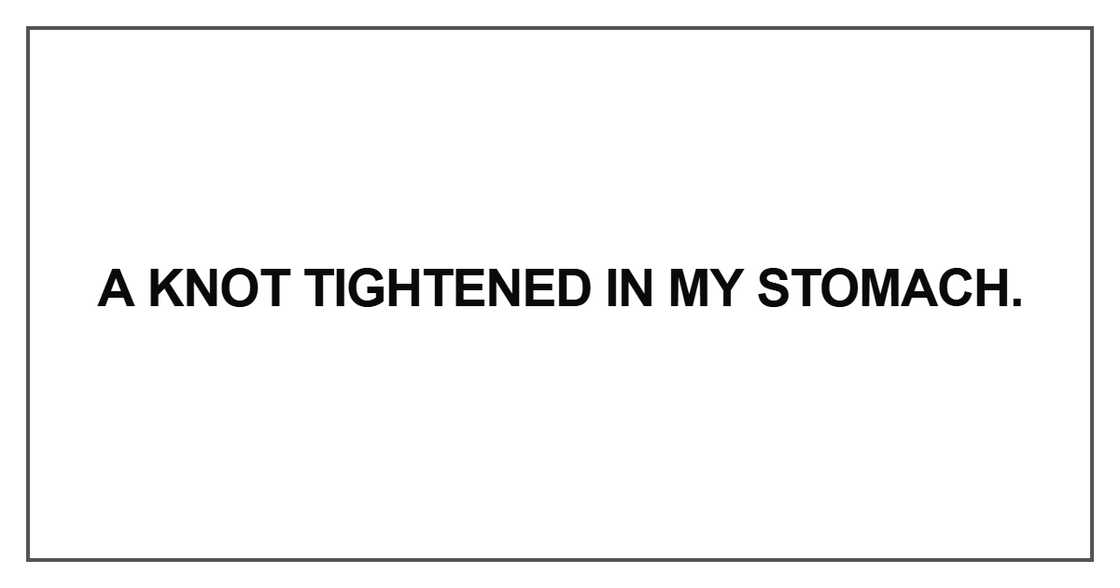 A knot tightened in my stomach