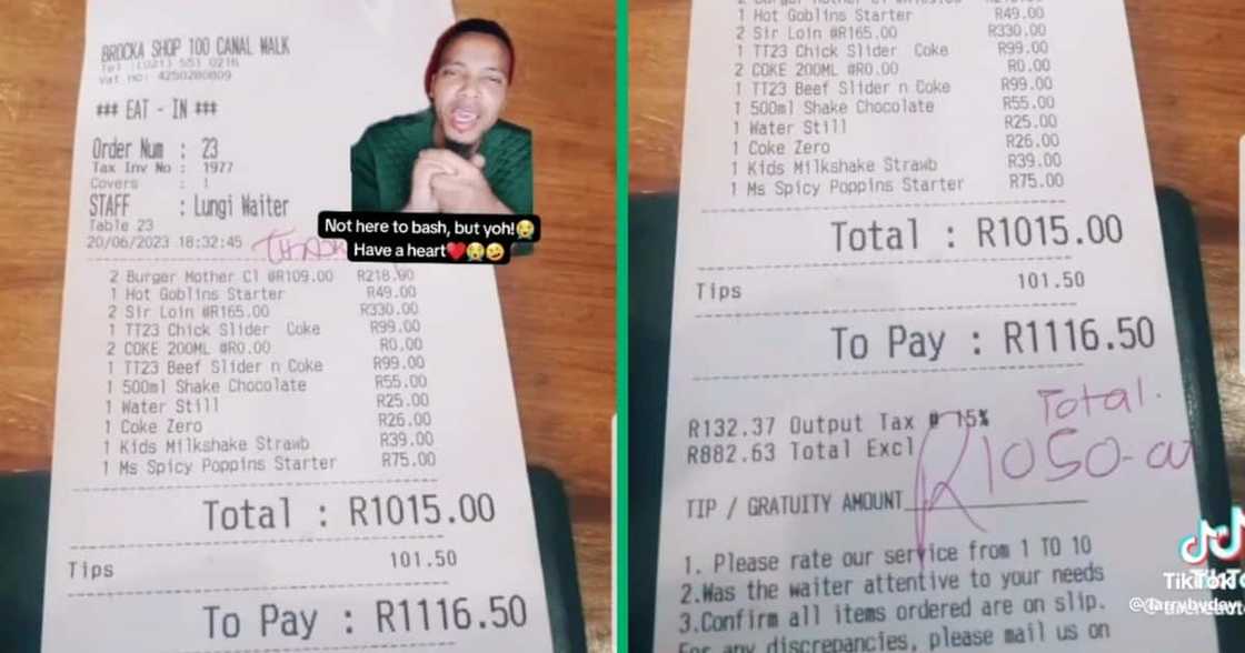 A Mzansi man blasted a bad tipper