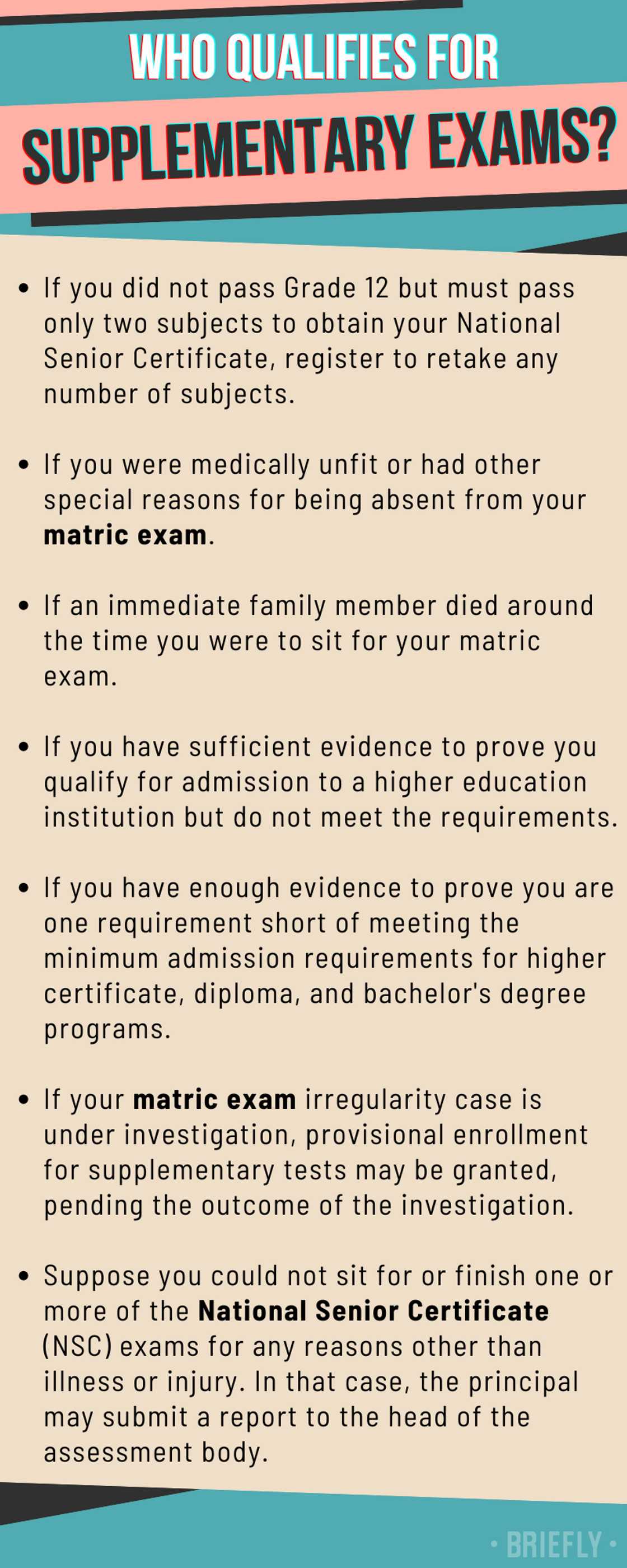 Supplementary exams Supplementary exams