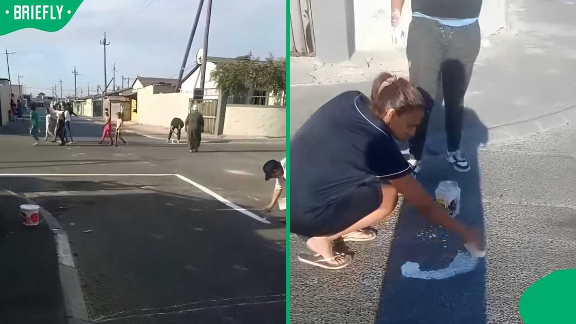 People painted a stop sign.