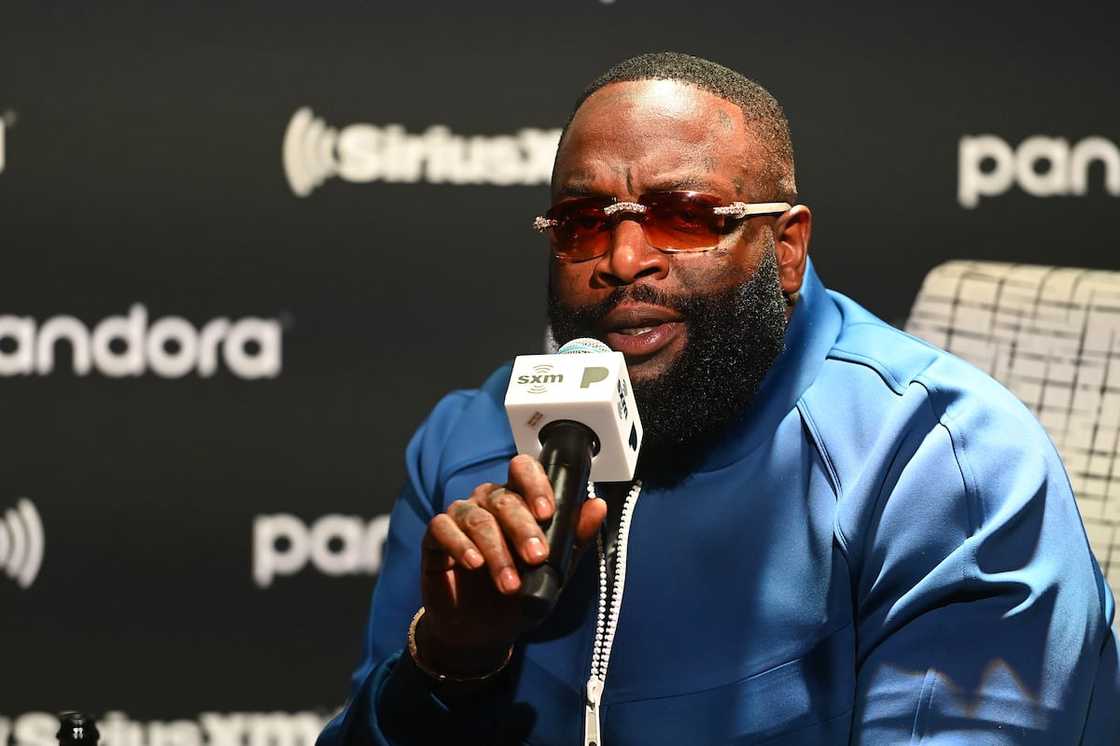 Rapper Rick Ross during the Pandora Play Back with Rick Ross at Pandora in December 2021. Rapper Rick Ross during the Pandora Play Back with Rick Ross at Pandora in December 2021.