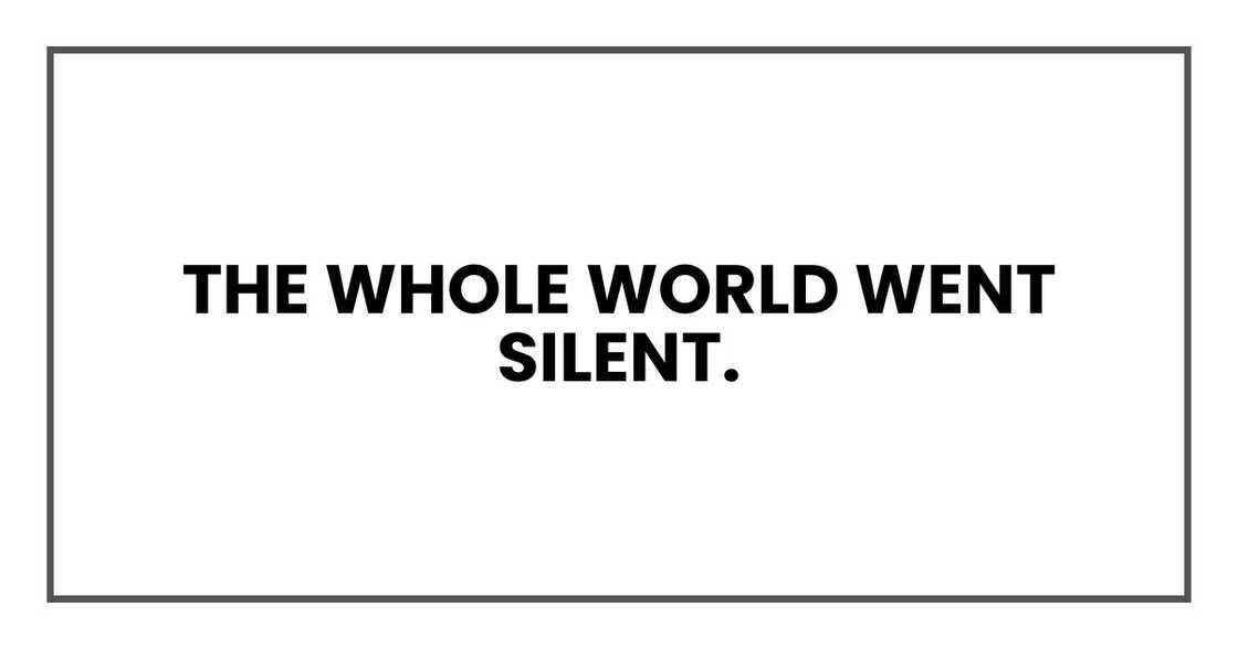 The whole world went silent.