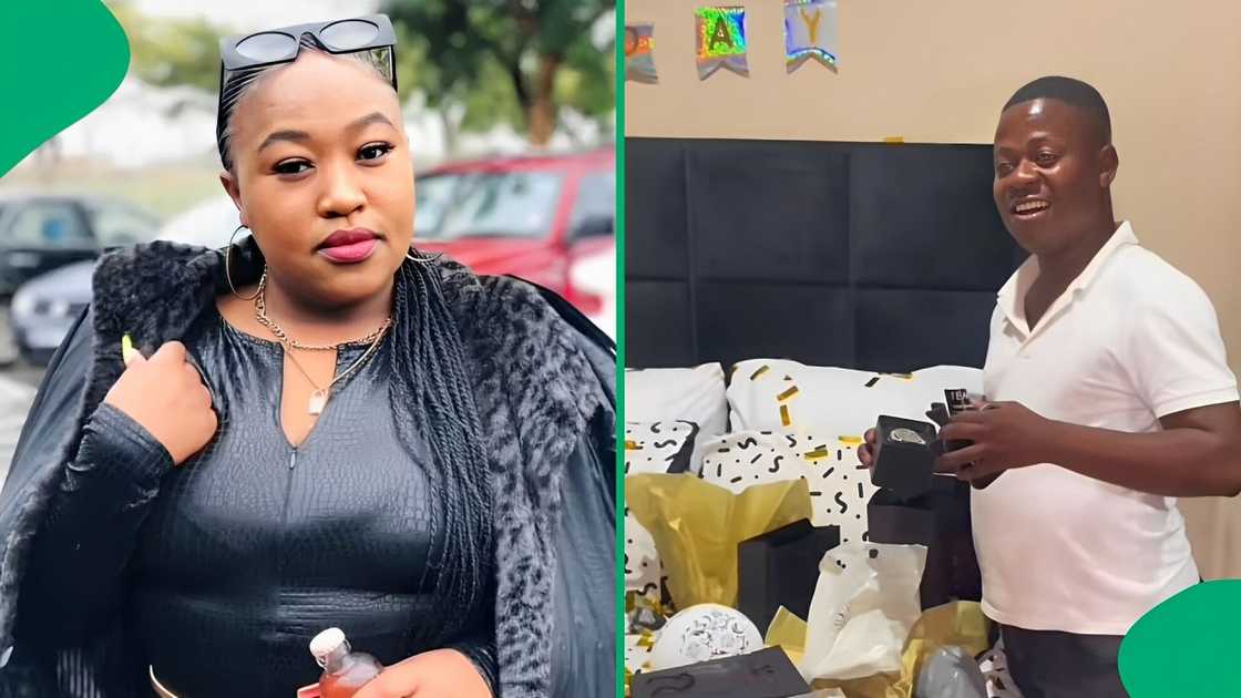 A TikTok video shows a woman's sweet homecoming surprise for her man. A TikTok video shows a woman's sweet homecoming surprise for her man.