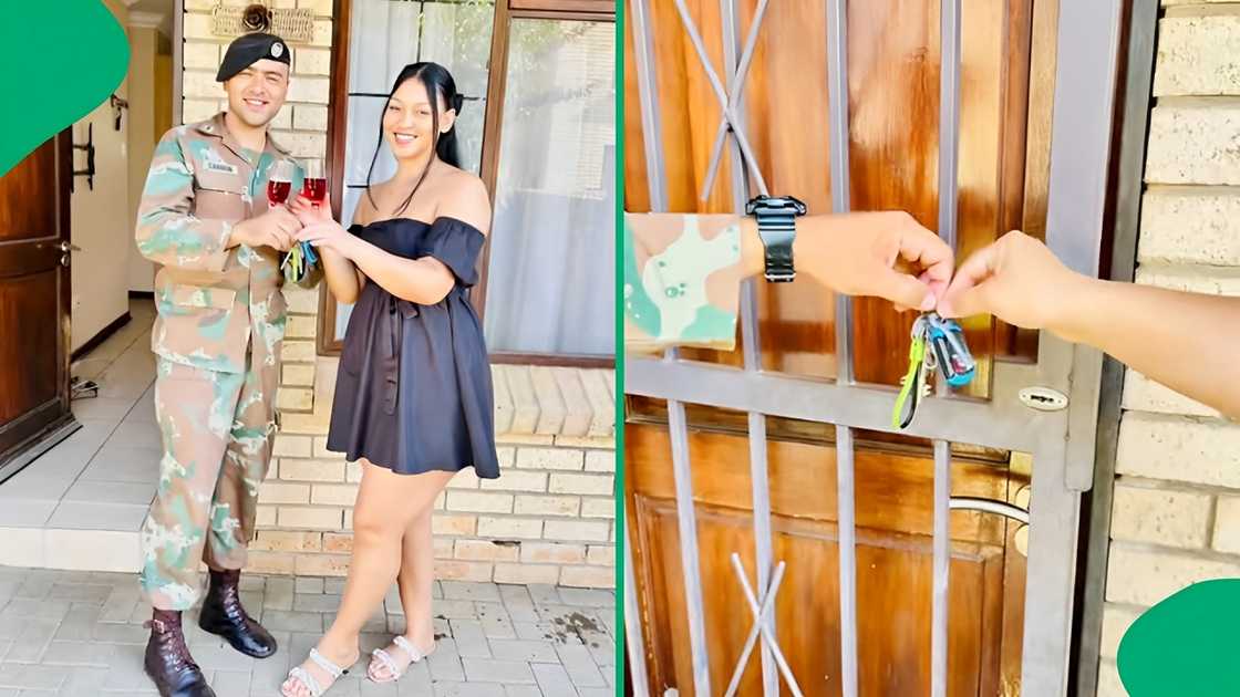 TikTok photos of a couple at their new home