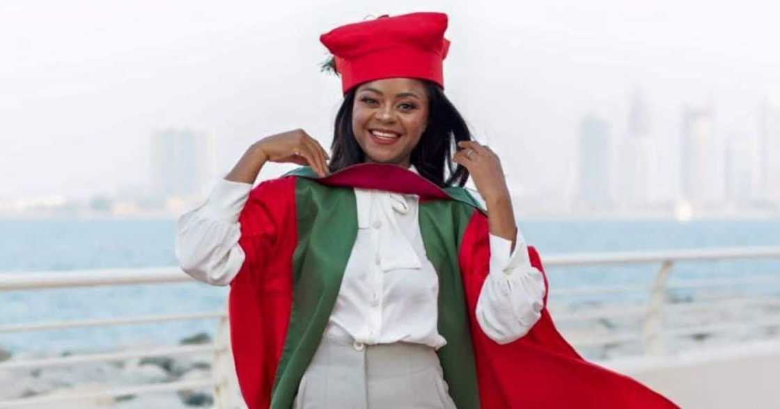 Stunning lady, celebrates, PhD, inspires South Africans