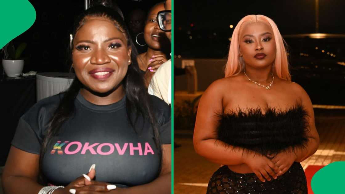 Makhadzi and Cyan Boujee went viral following One Woman Show hug. Makhadzi and Cyan Boujee went viral following One Woman Show hug.