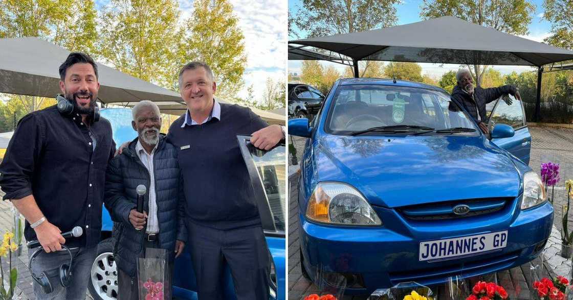 Jacaranda FM gift flower seller a Kia