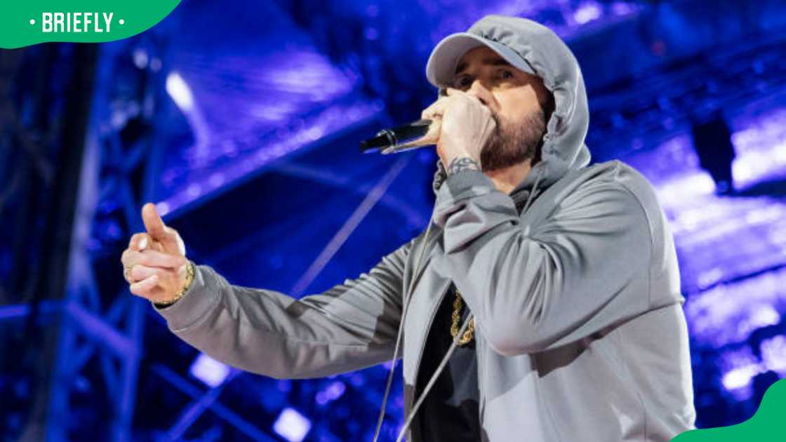 Eminem performing in Detroit Eminem performing in Detroit