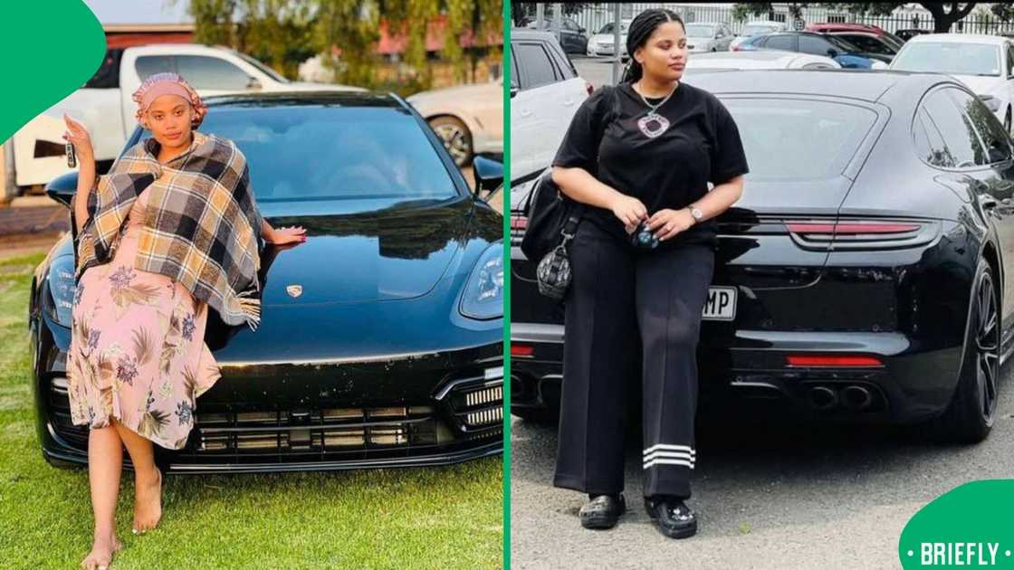 Leleti Nkosi on the right leaning on her car