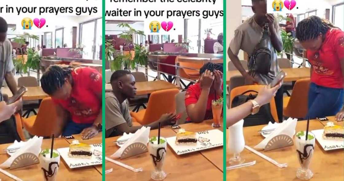 Man proposes in a restaurant