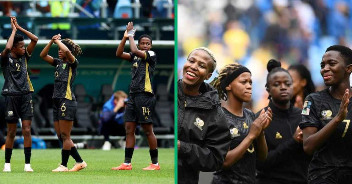 The Banyana Banyana team defeated the Democratic Republic of Congo during an Olympic qualifying game The Banyana Banyana team defeated the Democratic Republic of Congo during an Olympic qualifying game