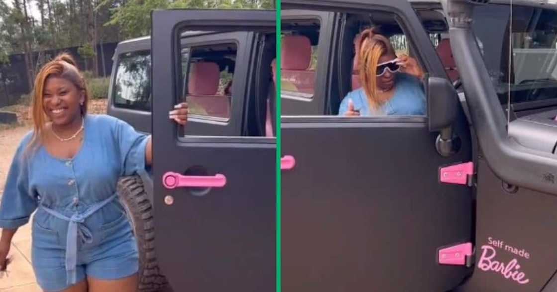 TikTok video shows woman with personalied Jeep