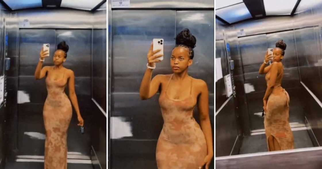 Twitter user @Thobymbhele in her stunning dress Twitter user @Thobymbhele in her stunning dress