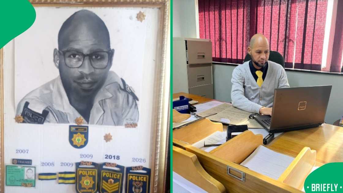 On the right, Ricardo was sitting in his office, working on a laptop On the right, Ricardo was sitting in his office, working on a laptop