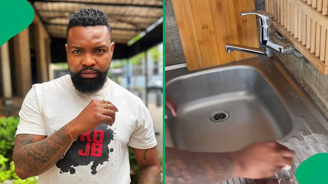 A man showed off his impressive cleaning hack for his sink. A man showed off his impressive cleaning hack for his sink.