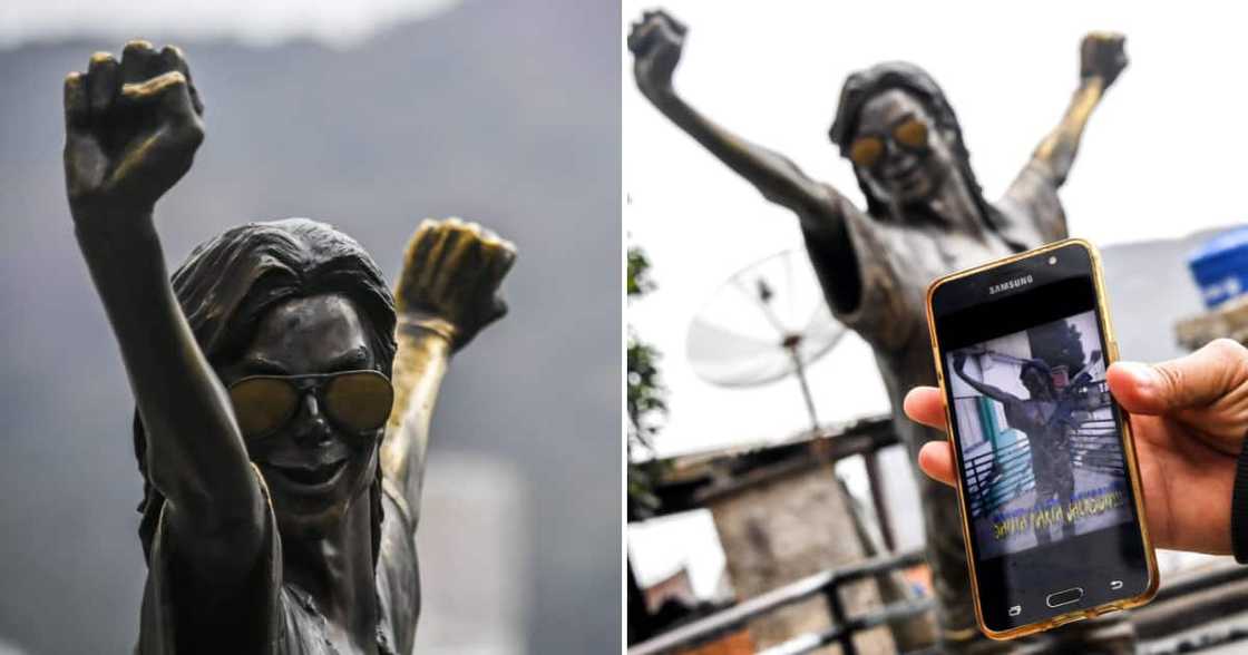 A Michael Jackson statue looks like Sandra Bullock A Michael Jackson statue looks like Sandra Bullock
