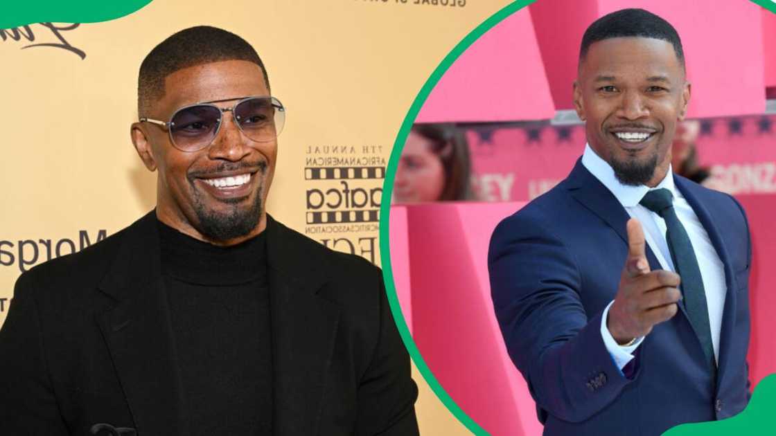 Jamie Foxx at at the AAFCA Special Achievement Awards (L). The actor attends the European premiere of "Baby Driver" (R)