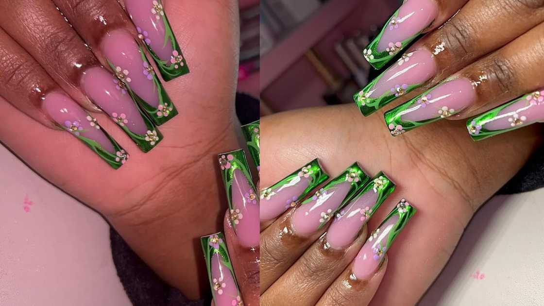 Pink and green combination