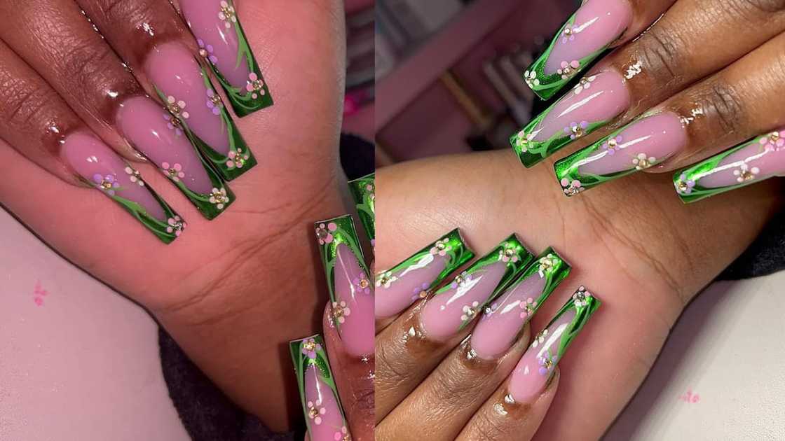 Pink and green combination Pink and green combination