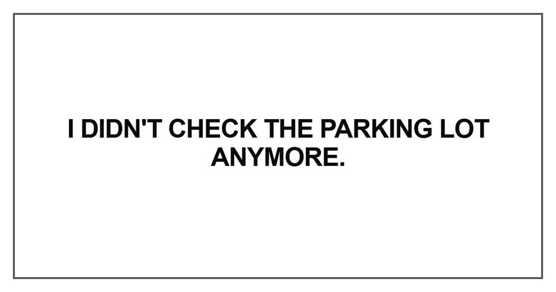 I didn't check the parking