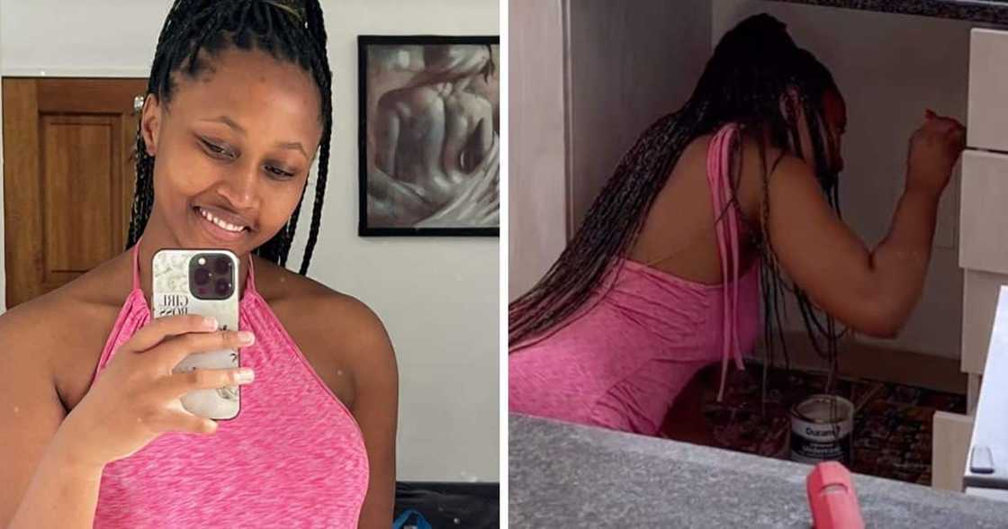 A young woman has been trending for her DIY skills. A young woman has been trending for her DIY skills.